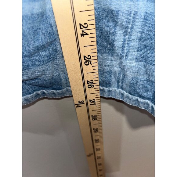 Denim Button-Up Long-Sleeve Mens Shirt By Ragged Jeans In‎ Blue Plaid - Size L - Picture 3 of 8